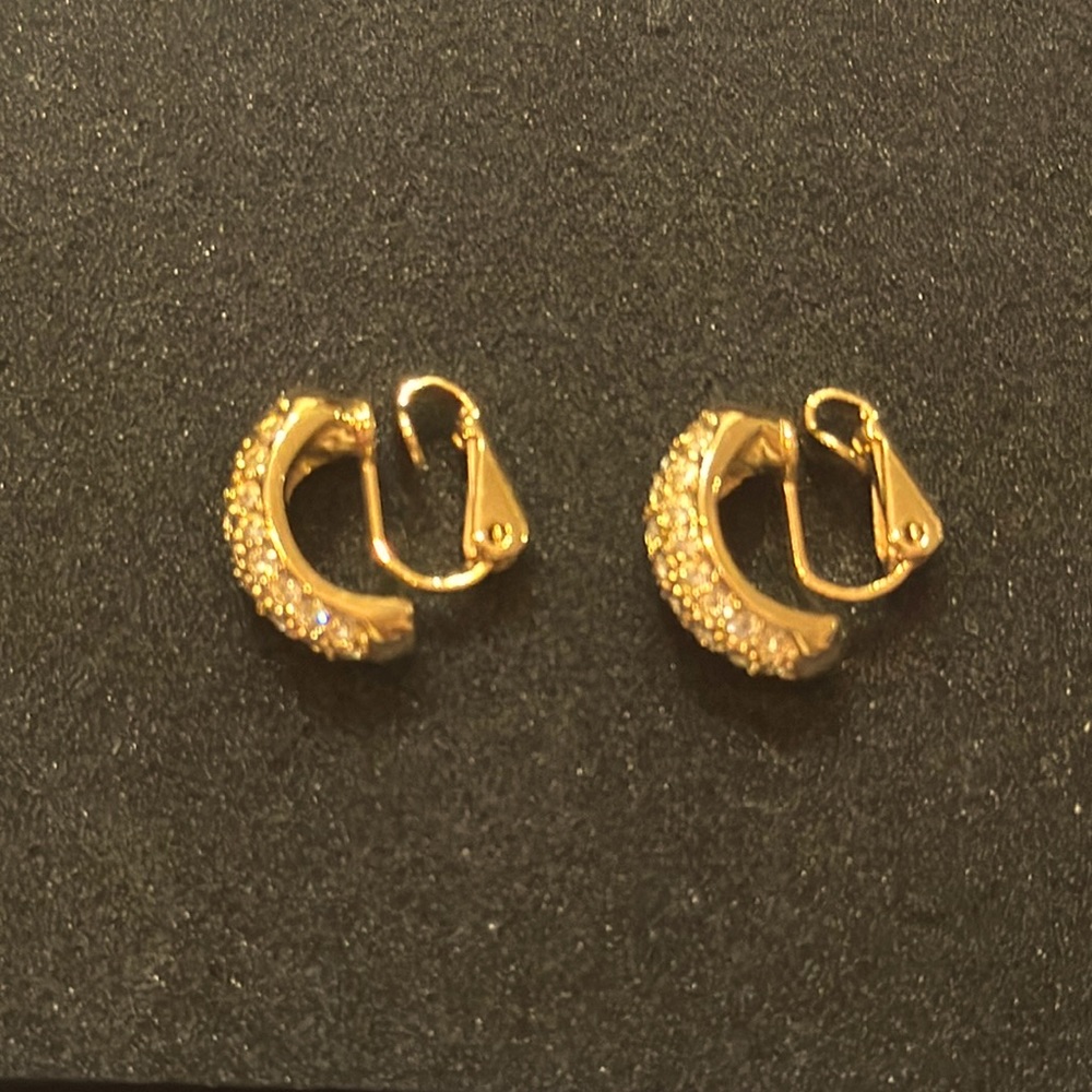 Vintage Roman Half Moon Clip Earrings